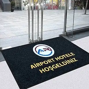 Airport Otel Sarı Yazılı Siyah Logolu Paspas Airport Otel Sarı Yazılı Siyah Logolu Paspas