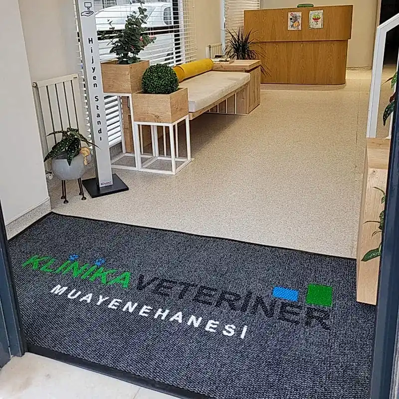 Veteriner Kliniklere Özel Yeşil Gri Logolu Paspas Klinika Veteriner Kliniklere Özel Yeşil Gri Logolu Paspas Klinika